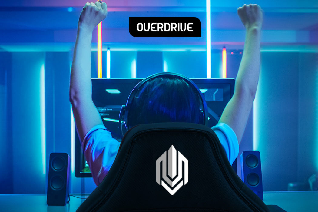 OVERDRIVE Elite Series - Reclining Gaming Chair with Foot Rest - Black/White