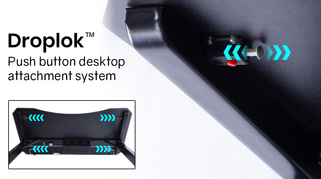 OVERDRIVE Gaming Desk with Z-Shaped Legs & LED Lights - 120cm Black/Blue