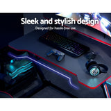 Artiss Gaming Desk with L-Shaped Legs - 100cm Black/Red