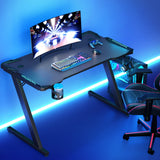 Artiss Gaming Desk with Z-Shaped Legs & RGB Lights - 120cm Black