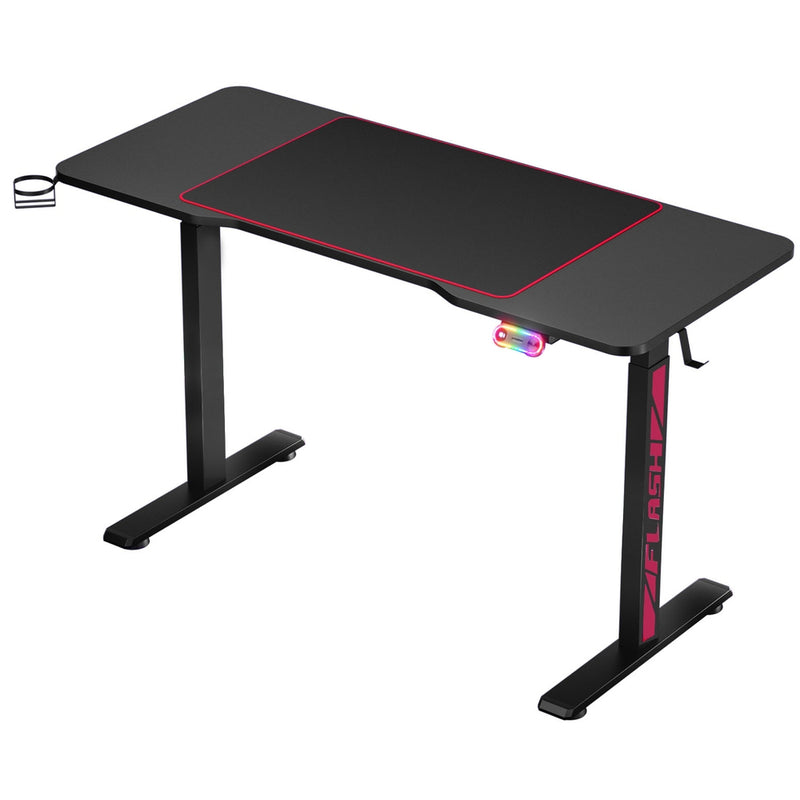 Artiss Motorised Standing Gaming Desk - 140cm Black/Red