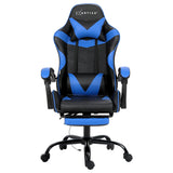 Artiss 2 Point Massage Gaming Chair with Footrest - Black/Blue