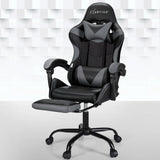 Artiss 2 Point Massage Gaming Chair with Footrest - Black/Grey