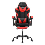 Artiss 2 Point Massage Gaming Chair with Footrest - Black/Red