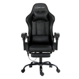 Artiss 6 Point Massage Gaming Chair with Footrest - Black