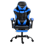 Artiss Gaming Chair with Footrest - Black/Blue