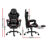 Artiss Gaming Chair with Footrest - Black/Grey