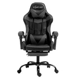 Artiss Gaming Chair with Footrest - Black/Grey