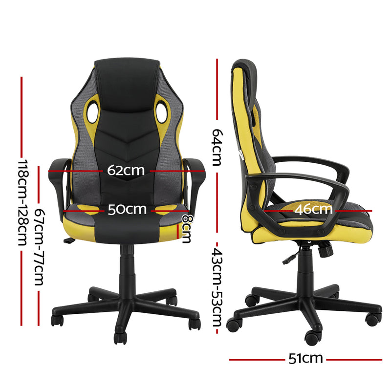 Artiss Gaming Chair - Black/Yellow