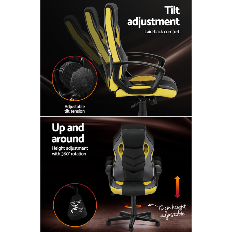 Artiss Gaming Chair - Black/Yellow