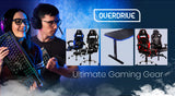 OVERDRIVE Gaming Desk T-Shaped Legs - 139cm Black/Blue