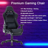 amazingooh Reclining Gaming Chair with RGB Lights & Bluetooth Speaker - Black