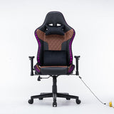 amazingooh Reclining Gaming Chair with RGB Lights & Bluetooth Speaker - Black