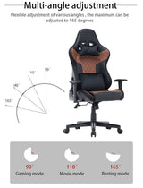 amazingooh Reclining Gaming Chair with RGB Lights & Bluetooth Speaker - Black