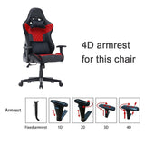 amazingooh Reclining Gaming Chair with RGB Lights & Bluetooth Speaker - Black