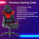 amazingooh Reclining Gaming Chair with RGB Lights & Bluetooth Speaker - Black