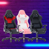 amazingooh Reclining Gaming Chair with RGB Lights & Bluetooth Speaker - Black/Red