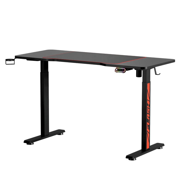 Artiss Motorised Standing Gaming Desk - 140cm Black/Red