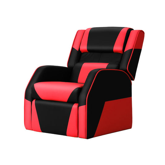 Keezi Kids Recliner Armchair with PU Leather - Black/Red