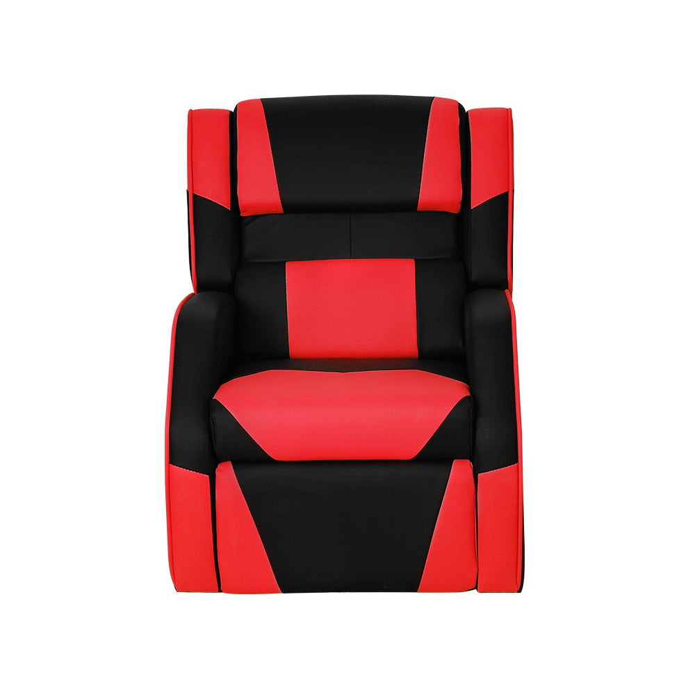 Keezi Kids Recliner Armchair with PU Leather - Black/Red