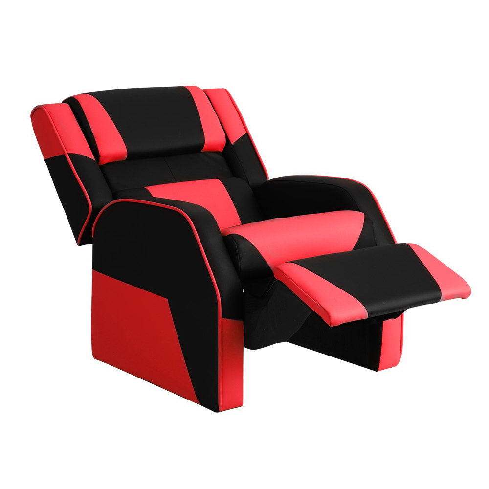 Keezi Kids Recliner Armchair with PU Leather - Black/Red