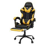 Artiss 2 Point Massage Gaming Chair with Footrest - Black/Yellow