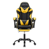 Artiss 2 Point Massage Gaming Chair with Footrest - Black/Yellow