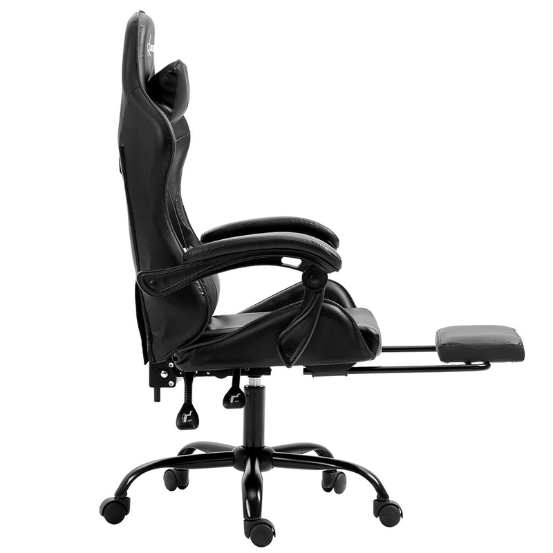 Artiss Gaming Chair with Footrest - Black/Grey