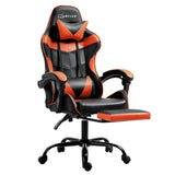 Artiss Gaming Chair with Footrest - Black/Orange