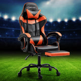 Artiss Gaming Chair with Footrest - Black/Orange