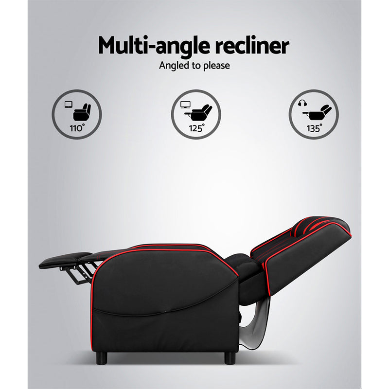 Artiss Recliner Gaming Chair - Black/Red