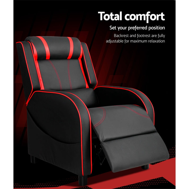 Artiss Recliner Gaming Chair - Black/Red