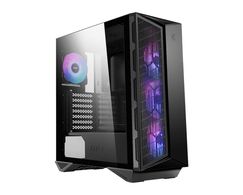 MSI only) MSI MPG GUNGNIR 111R Mid-Tower Case, Supports ATX / M-ATX / Mini ITX, 2x USB 3.2, 1x USB-C, 1x HD Audio, 1x Mic, ATX Power Supply