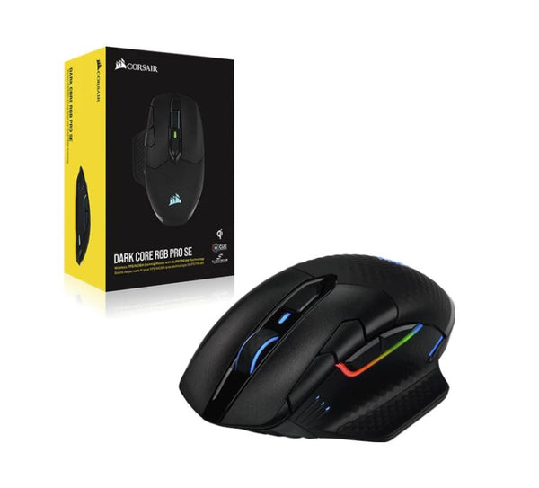 CORSAIR DARK CORE RGB SE PRO Gaming Mouse - Black, Wire, Wireless Qi Charging,