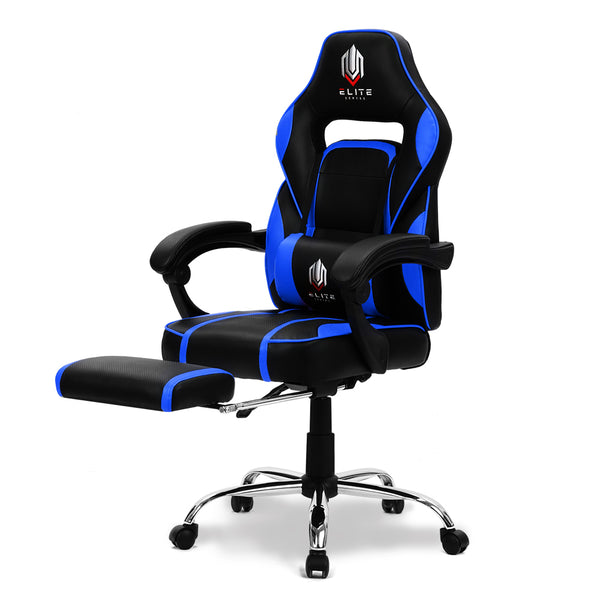 OVERDRIVE Elite Series - Reclining Gaming Chair with Foot Rest - Black/Blue