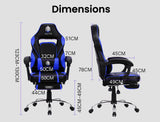 OVERDRIVE Elite Series - Reclining Gaming Chair with Foot Rest - Black/Blue