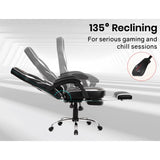 OVERDRIVE Elite Series - Reclining Gaming Chair with Foot Rest - Black/White