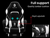 OVERDRIVE Elite Series - Reclining Gaming Chair with Foot Rest - Black/White