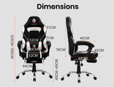 OVERDRIVE Elite Series - Reclining Gaming Chair with Foot Rest - Black/White