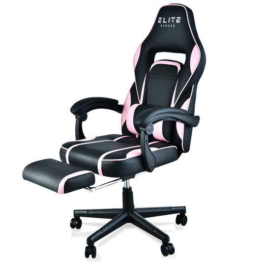 OVERDRIVE Elite Series - Reclining Gaming Chair with Foot Rest - Black/Pink