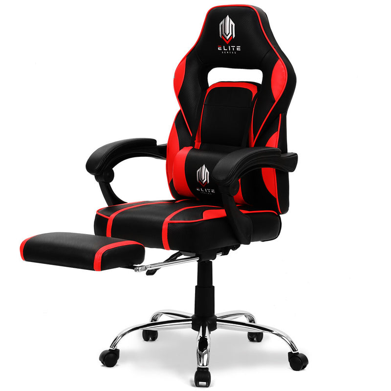 OVERDRIVE Elite Series - Reclining Gaming Chair with Foot Rest - Black/Red