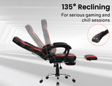 OVERDRIVE Elite Series - Reclining Gaming Chair with Foot Rest - Black/Red