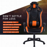 Overdrive Gaming Chair with PU Leather - Black/Orange