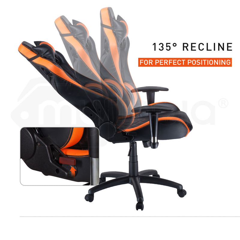 Overdrive Gaming Chair with PU Leather - Black/Orange