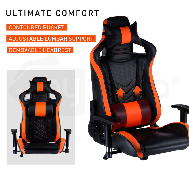 Overdrive Gaming Chair with PU Leather - Black/Orange