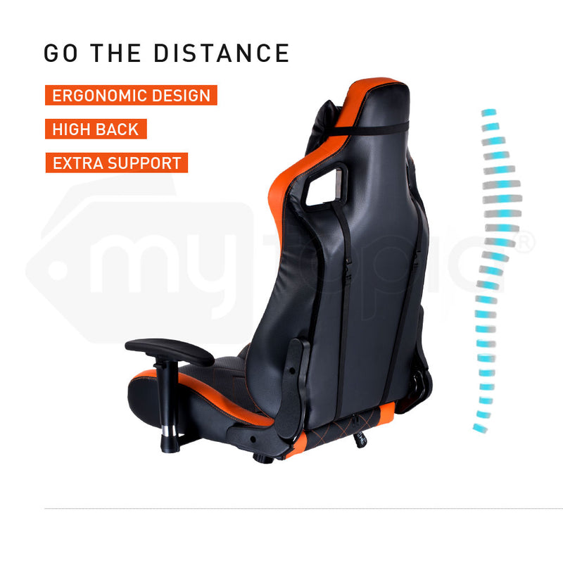 Overdrive Gaming Chair with PU Leather - Black/Orange