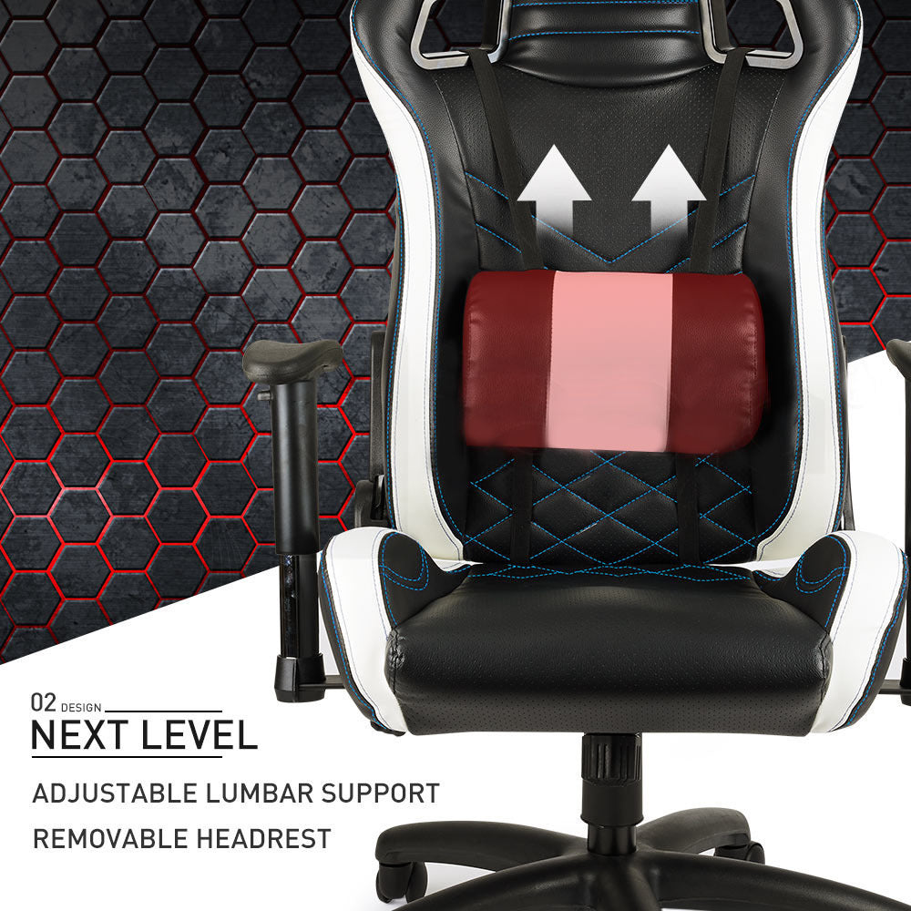 Overdrive Gaming Chair with PU Leather - Black/White