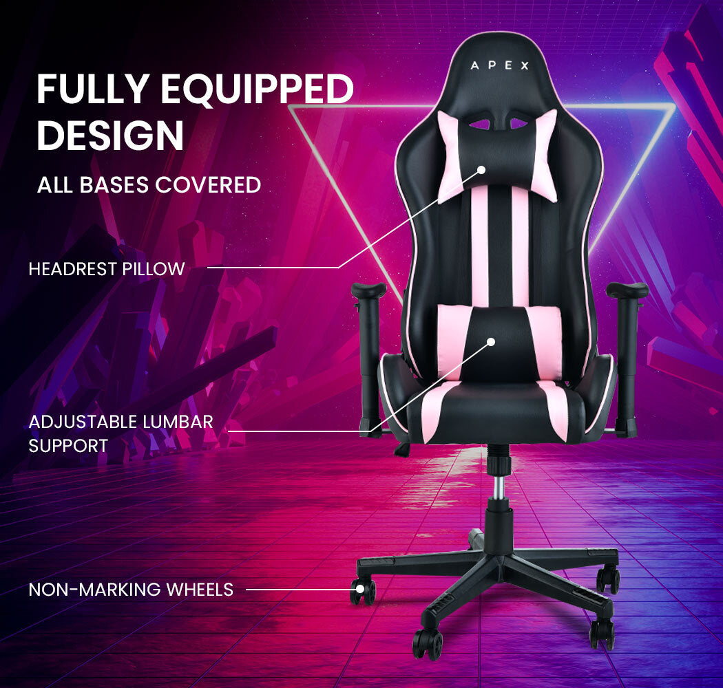 OVERDRIVE Apex Series - Ergonomic Reclining Gaming Chair - Black/Pink