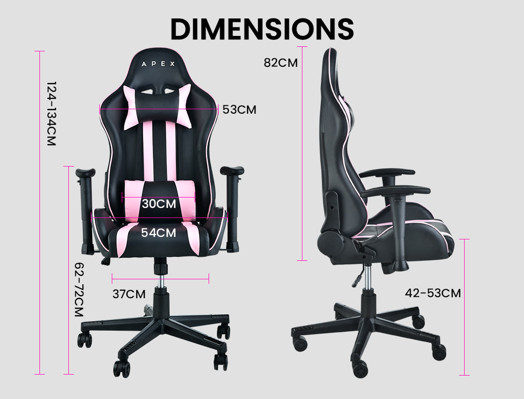 OVERDRIVE Apex Series - Ergonomic Reclining Gaming Chair - Black/Pink