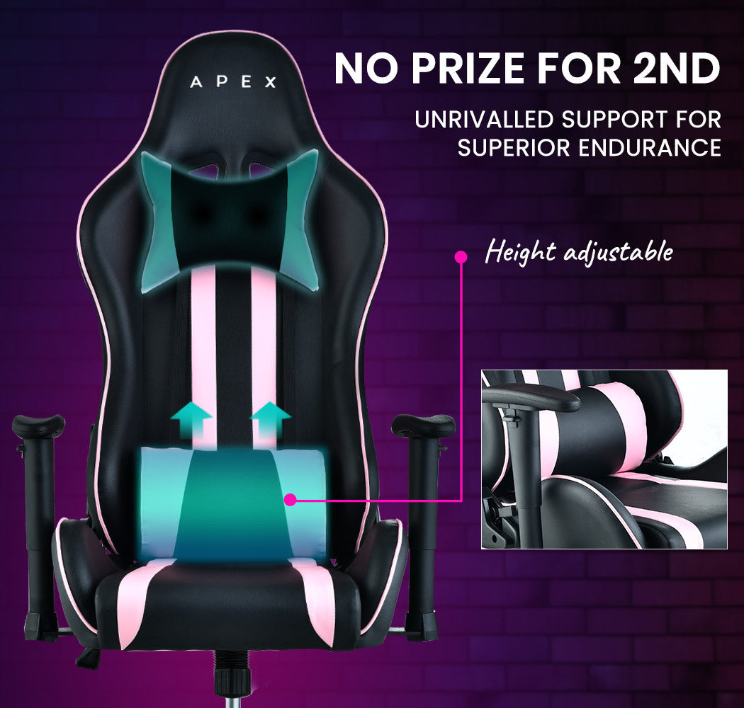 OVERDRIVE Apex Series - Ergonomic Reclining Gaming Chair - Black/Pink